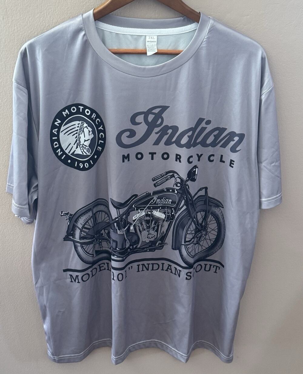 Indian Motorcycle Short Sleeve T Shirt "Model" 101 Indian Scout Grey 2XL